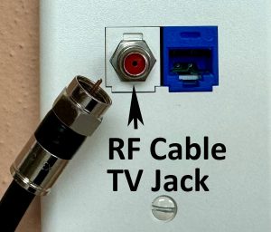 RF coaxial cable TV jack
